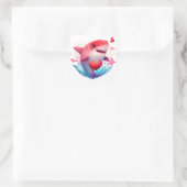 Lieve Hart Haai Valentijn Vierkante Sticker (Tas)