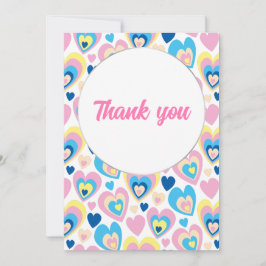 Lieve harten. Platte bedankkaart