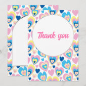 Lieve harten. Platte bedankkaart (Voorkant / Achterkant)