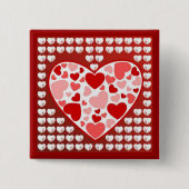 Lieve harten vierkante button 5,1 cm (Voorkant)