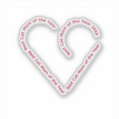 Lieve hartvormige rode tekst kattenmoeder sticker (Voorkant)