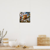 Lieve Hazel Slaapmuis in een bosboom Poster (Keuken)