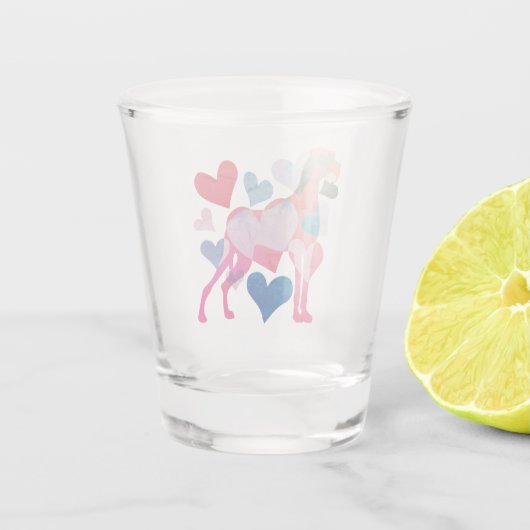 Lieve Heart Great Dane Shot Glas (Achterkant)