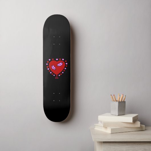 Lieve Heart Kisses Skateboard (Muurkunst)