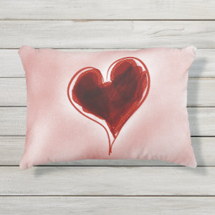 Lieve Heart Red Pillow Buitenkussen