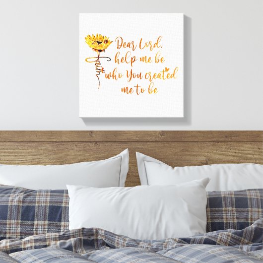 Lieve Heer help mij om te bidden Zonnebloem Christ Canvas Afdruk (Insitu (Slaapkamer))