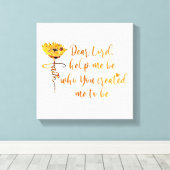 Lieve Heer help mij om te bidden Zonnebloem Christ Canvas Afdruk (Insitu (Houten vloer))