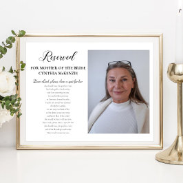Lieve Heer Moeder van de Bruid Foto Herdenking Huw Poster
