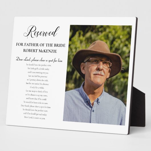 Lieve Heer Vader van Bride Foto Memorial Wedding Fotoplaat (Zijkant)