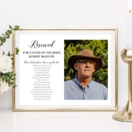 Lieve Heer Vader van de Bruid Foto Herdenking Huwe Poster