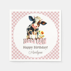 Lieve Heilige Koe Roze Verjaardag Servet