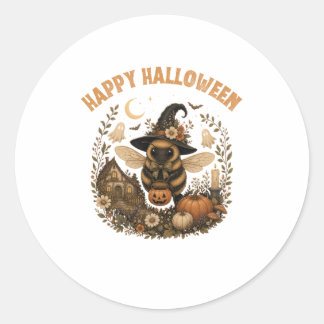 Lieve Heks Bij Happy Halloween Cottagecore Ronde Sticker