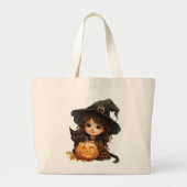 Lieve Heks en Kat Grote Tote Bag (Voorkant)