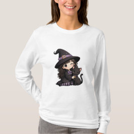 Lieve heks en zwarte kat t-shirt