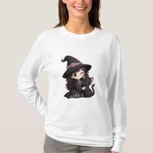Lieve heks en zwarte kat t-shirt
