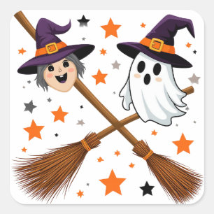 Lieve Heks Geest Halloween 👻 Vierkante Sticker