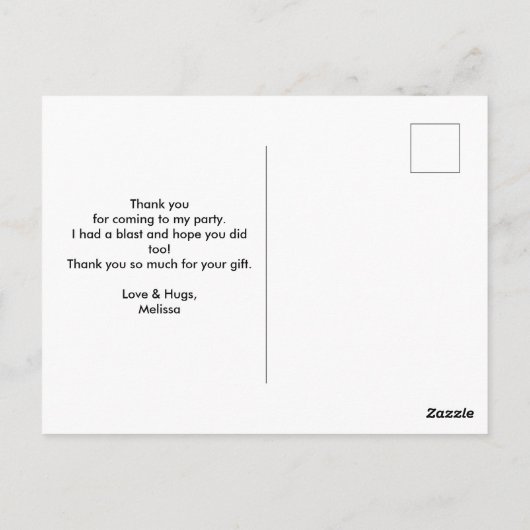 Lieve Heks in Paarse Hoed Feestje Bedankt Briefkaart (Achterkant)