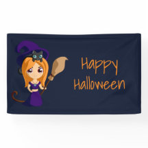 Lieve Heks in Paarse Hoed Gelukkig Halloween