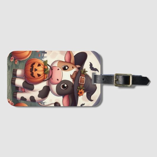 Lieve heks koe voor Halloween Bagagelabel (Voorkant (horizontaal))
