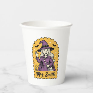 Lieve Heks Lerares Mevr Smith Vintage Halloween De Papieren Bekers