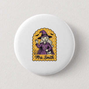 Lieve Heks Lerares Mevr Smith Vintage Halloween De Ronde Button 5,7 Cm