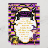 Lieve Heks met Ketel Halloween Verjaardagsuitnodig Kaart (Voorkant / Achterkant)