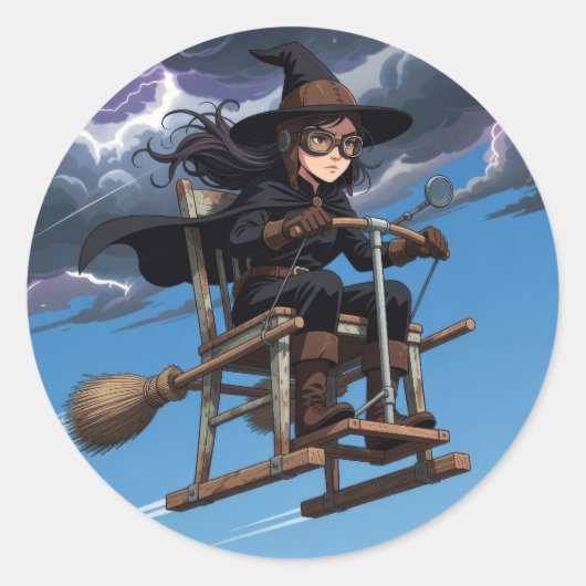 Lieve Heks Piloot Ronde Sticker (Voorkant)