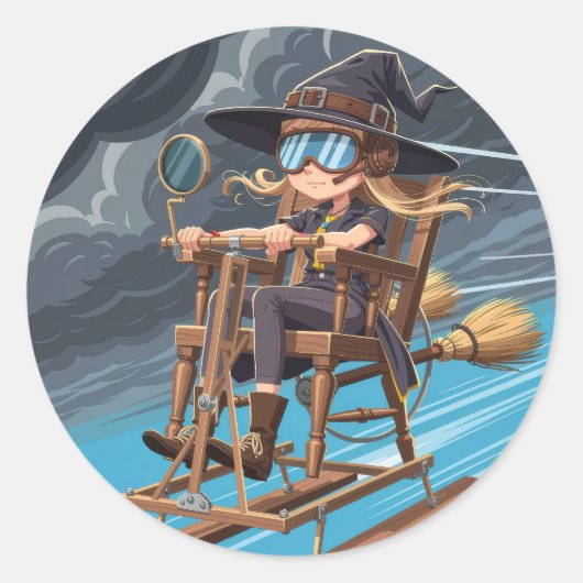 Lieve Heks Piloot Ronde Sticker (Voorkant)