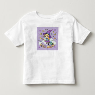 Lieve Heks Vliegend op Bezem Halloween Vector Kinder Shirts