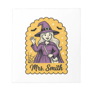 Lieve Hekselerares Mevrouw Smith Vintage Halloween Notitieblok