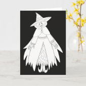 Lieve Heksen op Halloween Kaart (Gele Bloem)