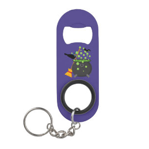 Lieve Heksenkraai die in een Borrelende Ketel Kijk Mini Flessenopener