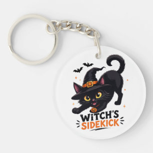 Lieve Heksennep Zwart Kat Halloween Sleutelhanger