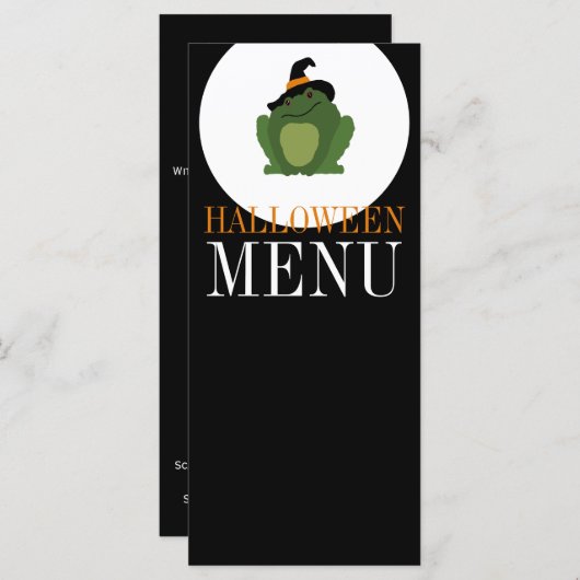 Lieve Heksenpad, Halloween Menu (Voorkant / Achterkant)