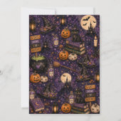 Lieve Hekserige Halloween Feest Kaart (Achterkant)