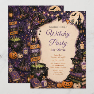 Lieve Hekserige Halloween Feest Kaart