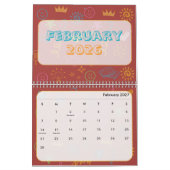 Lieve heldere Doodle 2026 Agenda Kalender (Feb 2027)