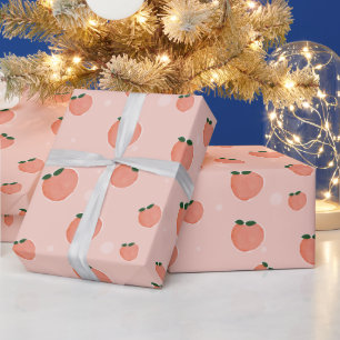 lieve heldere perzik patroon cadeaupapier