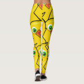 Lieve Heldergele paaskippen Leggings (Achterkant)