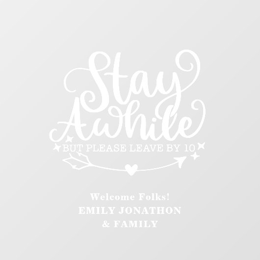 Lieve help, blijf weg, maar vertrek bij tien welko raamsticker (Vel)