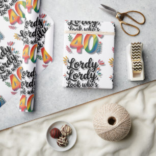 Lieve help, kijk eens wie er 40 wordt Verjaardagsf Cadeaupapier