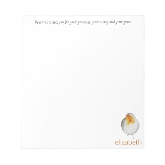 Lieve hemel, dank je Bird Notepad Notitieblok (Voorkant)