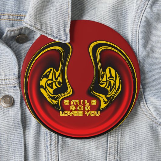 Lieve hemel houdt van je prachtige wonderbaarlijke ronde button 6,0 cm (In situ)