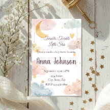 Lieve Hemelse Baby Shower Uitnodiging | Aquarel