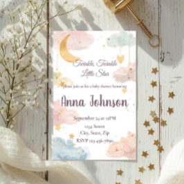 Lieve Hemelse Baby Shower Uitnodiging | Aquarel