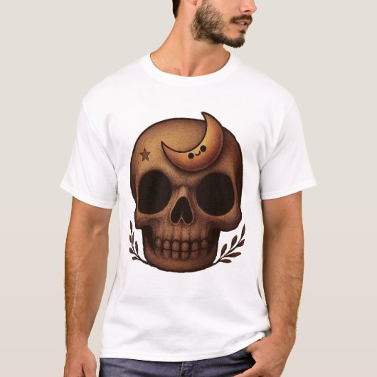 Lieve Hemelse Schedel Kunst T-shirt (Voorkant)