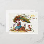 lieve herfst meisje folie feestdagen briefkaart (Voorkant / Achterkant)