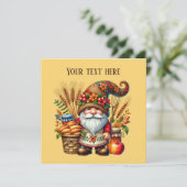 Lieve herfst thematische kabouterfeest kaart (Staand voorkant)