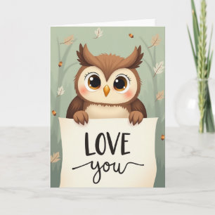 Lieve Herfst-uil Liefde Kaart