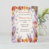 Lieve Herfst Uitnodiging voor Halloween (Staand voorkant)